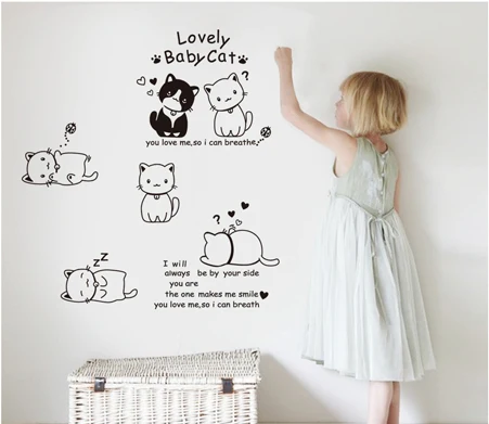 6 Kitty cat wall quotes Wall stickers Decal Removable Art Home Mural Deco | Дом и сад