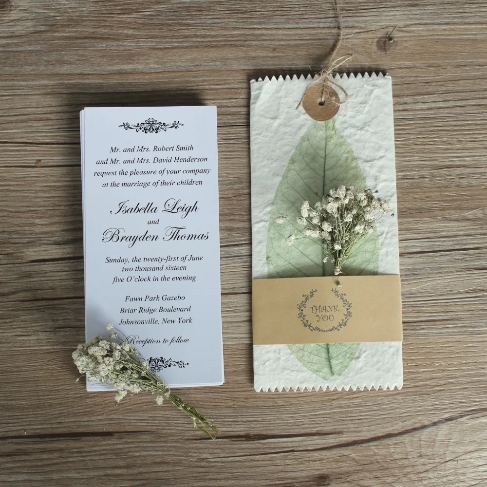  Vintage Wedding Invitations Flower Invitation Card Creative Wedding Invite With Customized Wording  - 32888475165