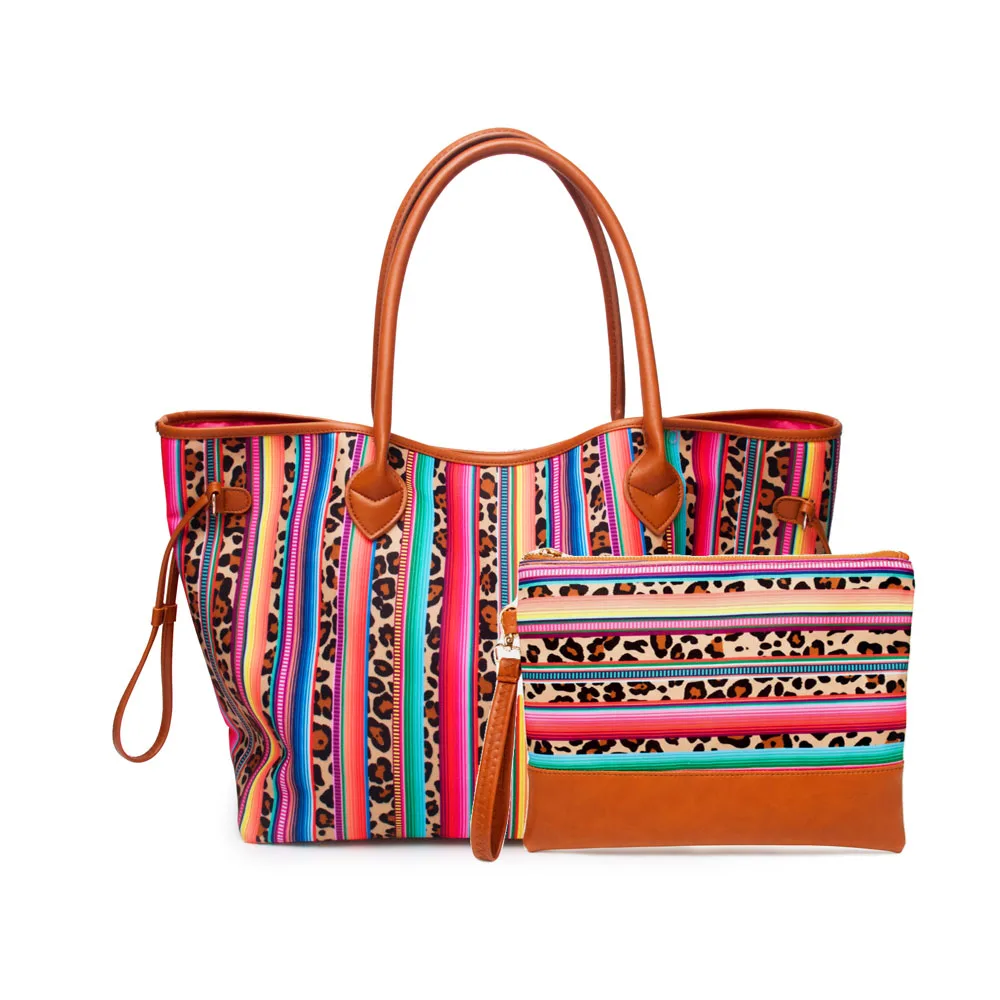 1068-stripe leopard tote (1) - 