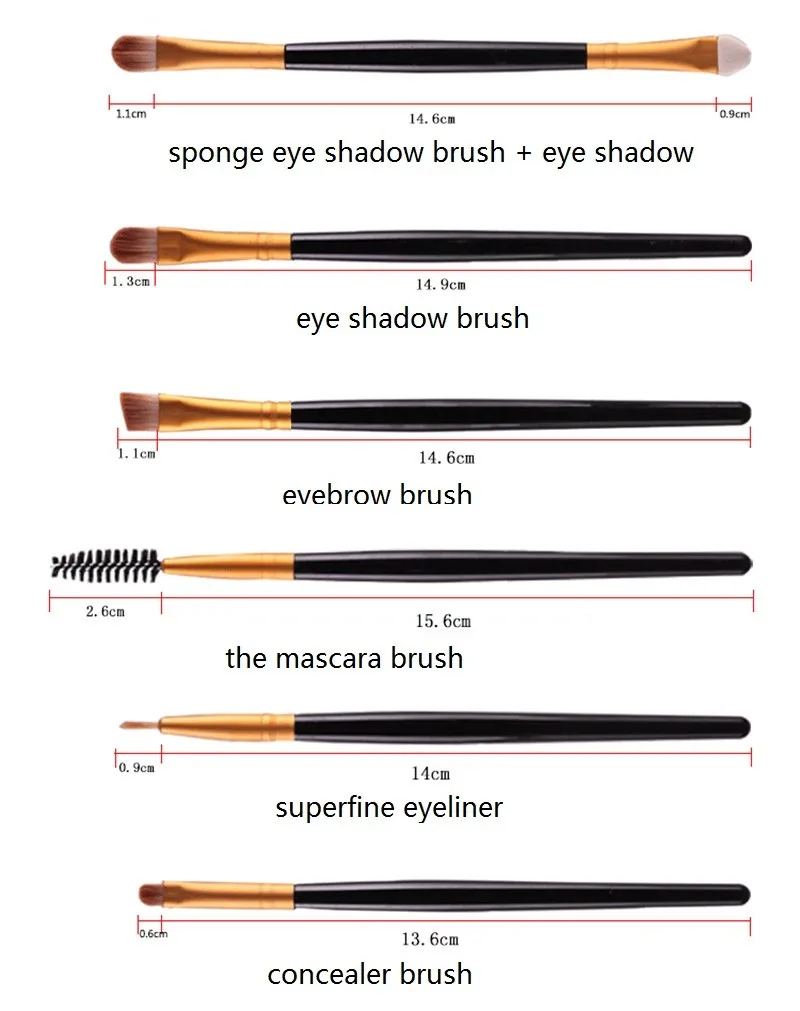 20 штук макияж глаз Кисти Набор теней для век Blending Brush пудра Eyeshadading, губ, карандаш для глаз Кисть косметическая Инструмент