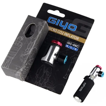 

GIYO Bicycle CO2 Pump For Schrader Presta Adapter Bicycle Pump 16g Co2 Inflator Aluminum Tube Mini Hand CO2 Cartridge Bike Pumps