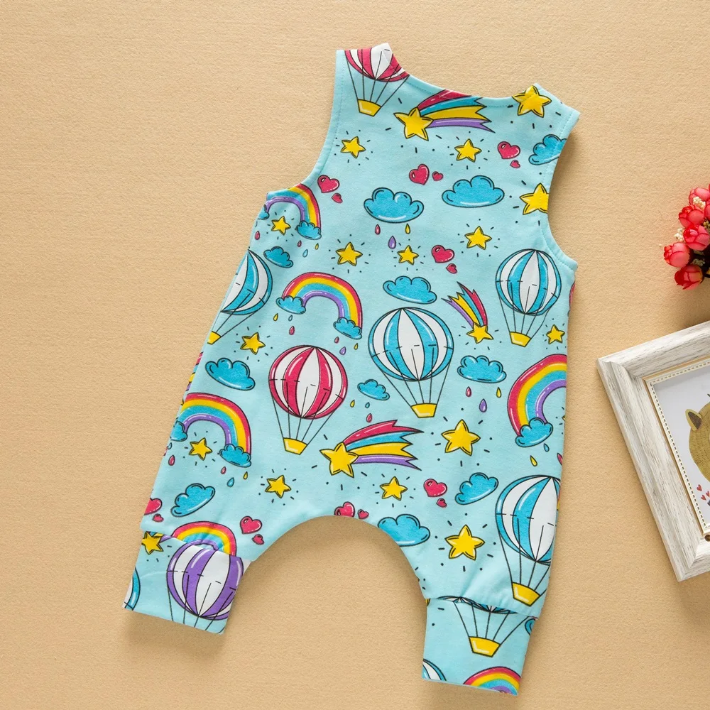 2018 جديد الطفل أطفال طفل طفلة ملابس الاطفال أزياء الوليد أكمام قصيرة رومبير rainbow بذلة playsuit sunsuit