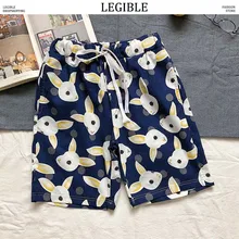 Разборчивые мужские шорты, летние свободные повседневные шорты с эластичной резинкой на талии, мужские шорты в уличном стиле, мужские шорты в стиле хип-хоп