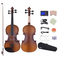 Ammoon полный размер 4/4, скрипка, акустическая электрическая скрипка, скрипка из цельного дерева, корпус из черного дерева, гриф с колками, подбородок, задняя часть