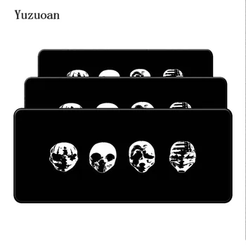 

Yuzuoan Free Shipping Skull Black Mouse pads 900x400X3MM Mouse Notbook Computer Mousepad Cheapest Gaming pad mouse Gamer As Gift