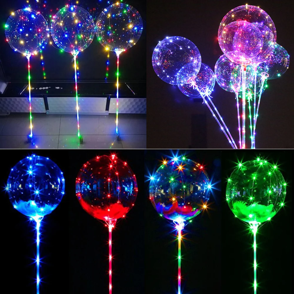 

DIY LED Bobo Balloon Glowing Helium Ballon Kids Toy Gift Baby Birthday Party Led Balloons Wedding Bridal Shower Christmas Decors