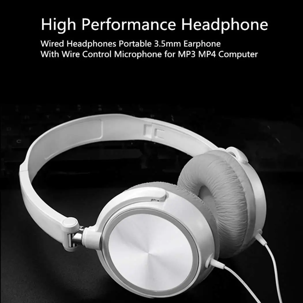 Проводные наушники Bluetooth гарнитура складные регулируемые с микрофоном для ПК