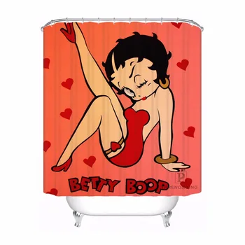 

Custom Betty Boop Bathroom Acceptable Shower Curtain Polyester Fabric Bathroom Curtain #180320-01-137