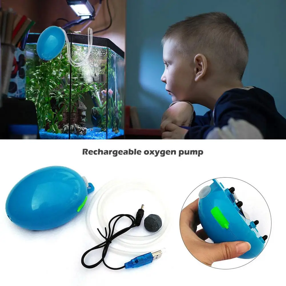 Мини воздушный насос аквариумный компрессор кислородный для аквариума синий USB
