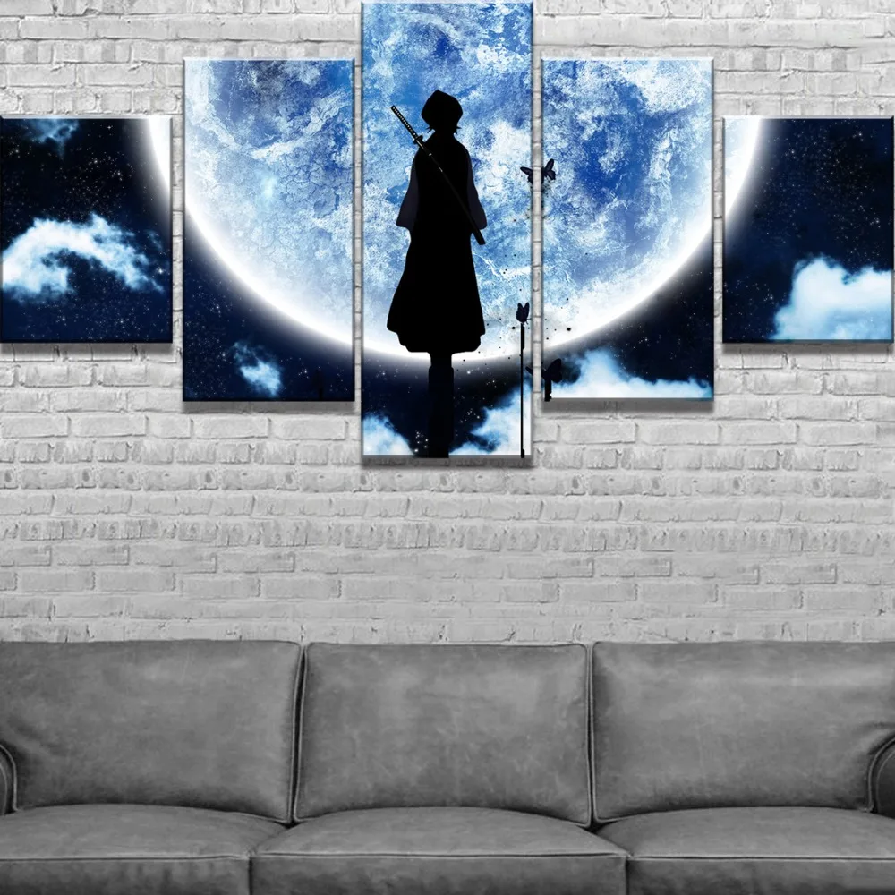 5 шт. HD Принт Большой Bleach Moon аниме плакат Куадрос Decoracion картины на холсте стены Искусство для украшения дома Настенный декор