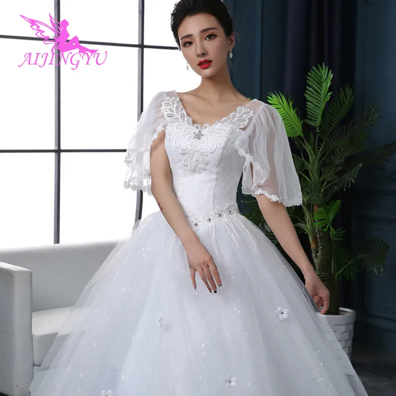 

AIJINGYU 2018 custom made free shipping new hot selling cheap ball gown lace up back formal bride dresses wedding dress FU216