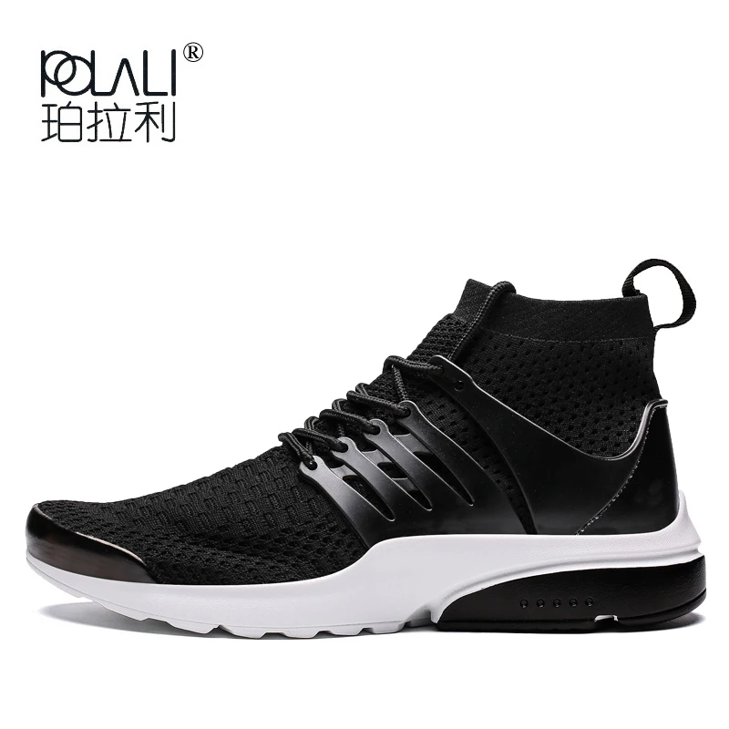 

POLALI Man Sneaker For Men Brand Outdoor High Top Shoes Elasticity Warm Winter Walk Casual Shoes Male Shoes Trend Zapatos Hombre