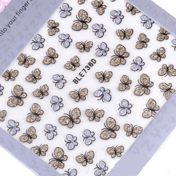 

Designs Nail Sticker Butterfly Patterns Decals Water Transfer Image Tattoos Nail Art Decorations Sticker Tips Set
