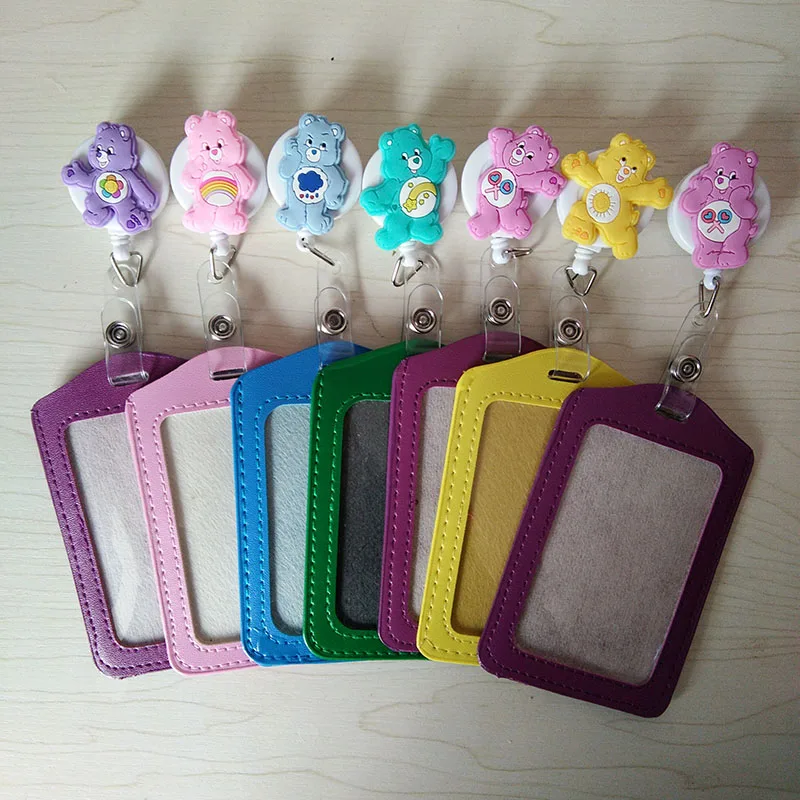 

2017 Cute Care Bears Cartoon Animals Retractable Badge Reel Student Nurse ID Name Card Badge Holder for Bus Credit Card PY071