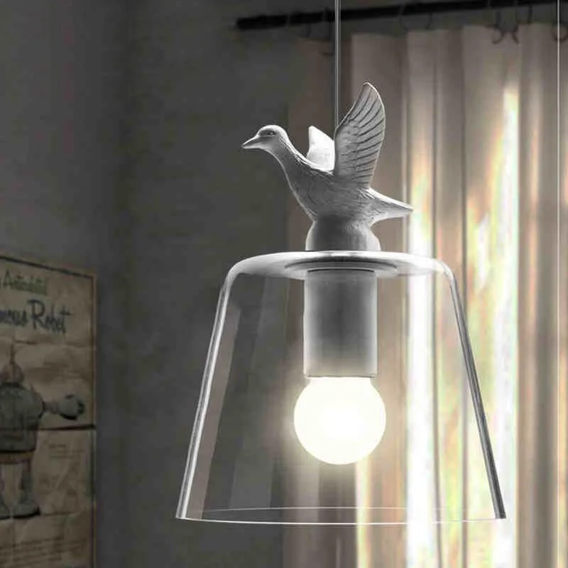 

Hot Chandelier Reto Duck E27 Pendant Lamp Vintage Fashion Rustic Light Suspension Luminaire White Single Head Light For Child