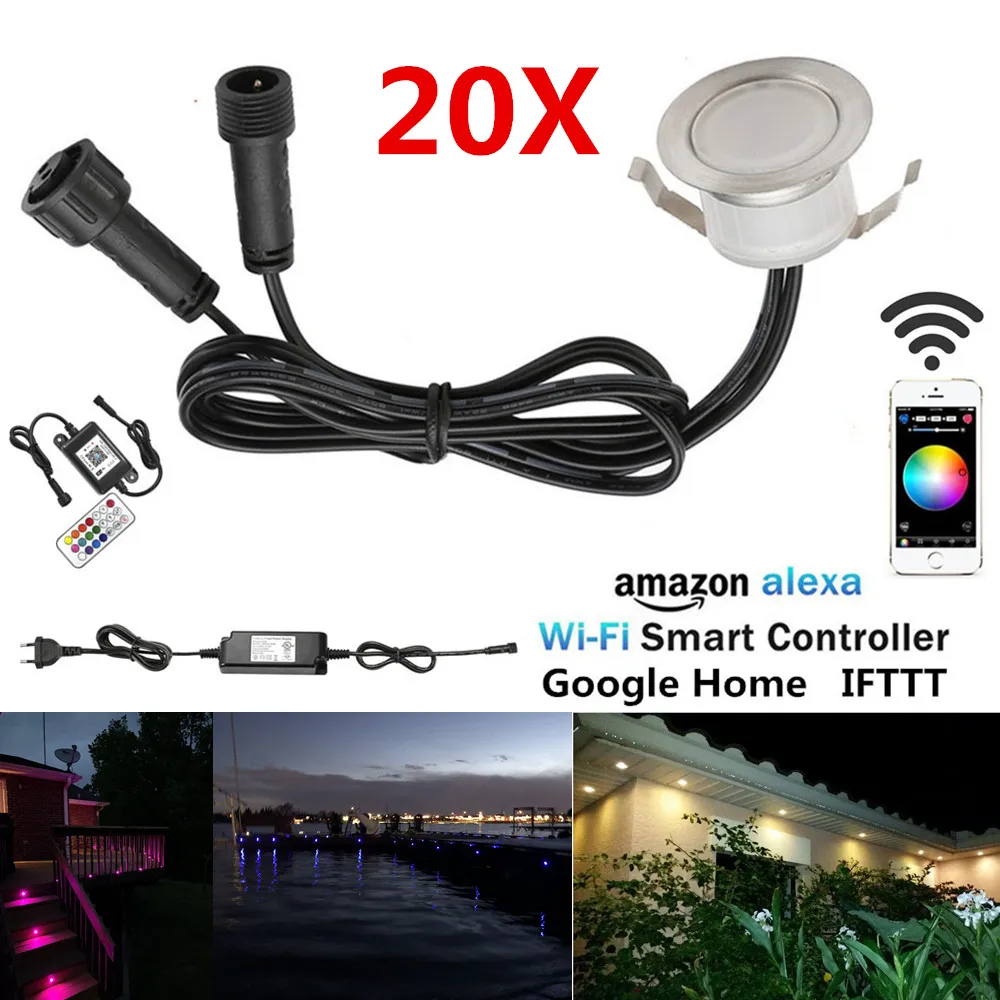 20 шт./лот Smart WIFI телефон управление голосом RGB/RGBW 31 мм терраса ступенька лестница