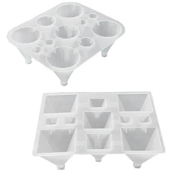 

2Pcs Conical Pyramid Crystal Silicone Resin Molds Jewelry Pendants Mould Necklace Craft Making Tool