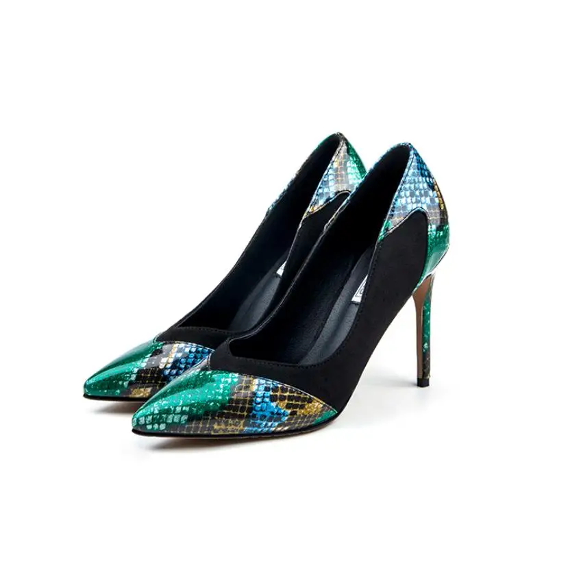 

Spring and summer new leather fine heels fashion high heels