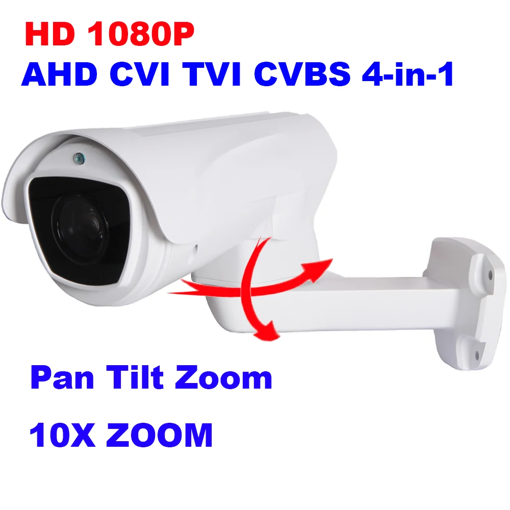 Открытый безопасности AHD 1080 P пуля PTZ Камера 2mp телеметрией 10X зум наблюдения CVI TVI