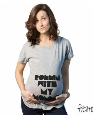 Новинка года, летняя модная одежда для беременных, топы для беременных/футболки из хлопка с принтом мороженого, свободные топы с короткими рукавами - Цвет: gray