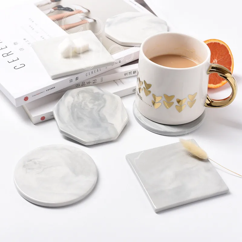 Cocostyles ins style marble cup mat and small dessert tray for fashion