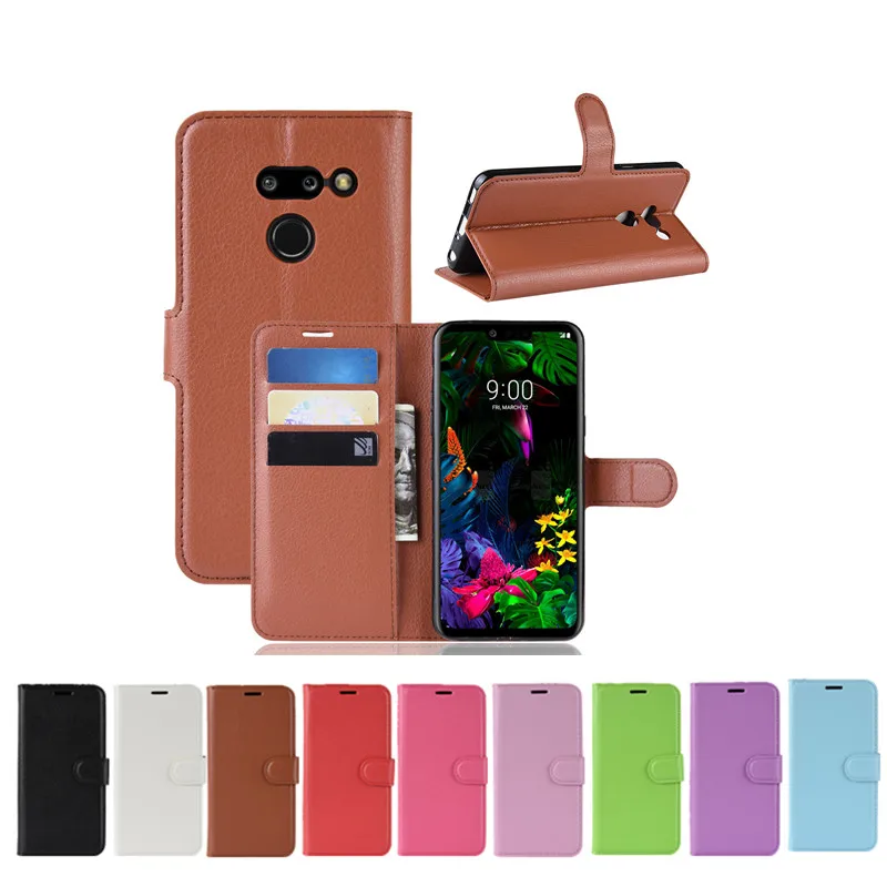 50 шт./лот зернистый Флип PU кожаный чехол для LG G8 ThinQ/K40/Stylo 5 Lychee зернистая сумка