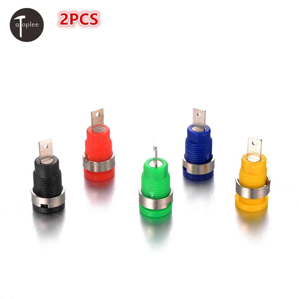 

2 PCS Good Quality Binding Post Banana Jack Socket Panel Mount for Safety Protection Plug 5 Colors