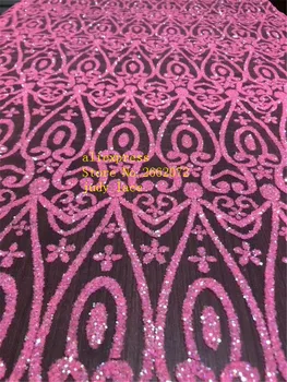 

5yards/bag Pink line glitter pink fabric fluorescent color fabric used for wedding dress fashion HL107#