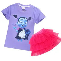 Vampirina Комплекты одежды для девочек Одежда для маленьких девочек 2018 летний Moana vampirina футболка + Юбки для женщин Костюмы дети vampirina костюмы