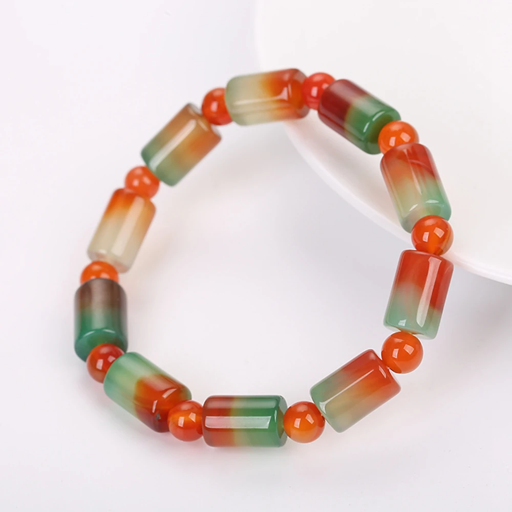 

Original Agate Amber Fashion Couple Tiger Eye Stone Bracelets Bangles Classic Black White Stones Charm Beads Bracelet Women Men