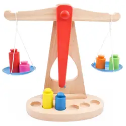 Монтессори материалы весы Вес Лесоматериалы комплект Монтессори Развивающие деревянные игрушки для детей Монтессори Математика игрушки