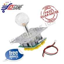 12 В LED аркада джойстик и 5Pin кабель, красочные подсветкой джойстик переключаемый от 4 до 8 способ операции для аркадная игра