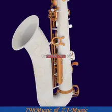 Тенор Си-бемоль фарфоровый саксофон белый корпус и атласные Золотые ключи Новинка