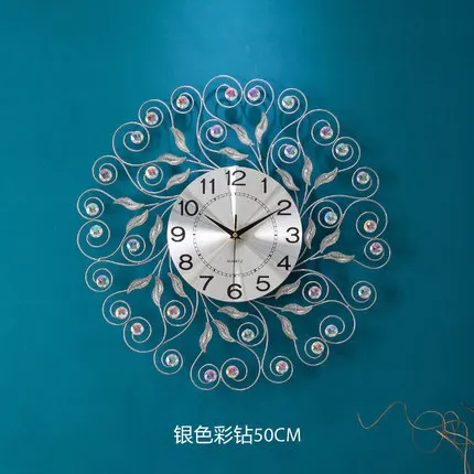 Европейские креативные простые персональные 3D Стразы настенные часы бесшумные часы для гостиной современные домашние модные декоративные кварцевые часы