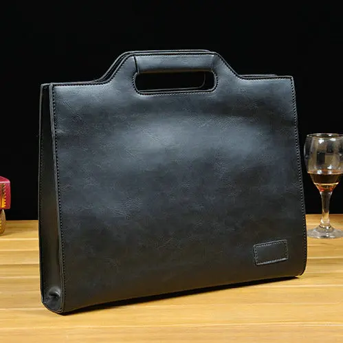 Черный Деловой мужской портфель кожаная сумка для ноутбука повседневная мужская сумка через плечо мужская офисная сумка-мессенджер - Цвет: Черный
