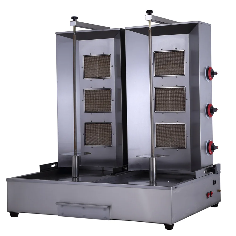 Six honeycomb ceramic plate burners shawarma machine Gas Doner kebab machine gas bbq gas gyros grill