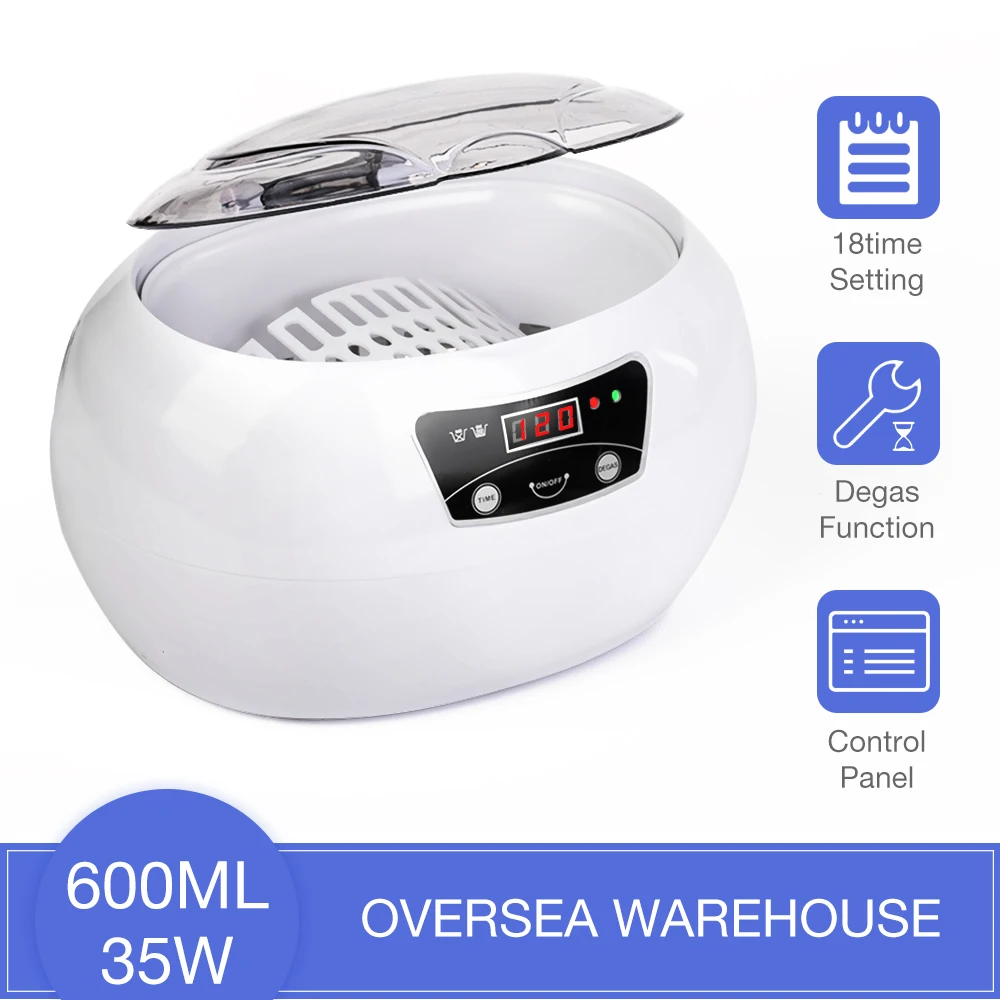 Skymen 600ml Ultra sonic nettoyant bain minuterie pour bijoux pièces lunettes manucure pierres coupe dentaire rasoir brosse ultrasons Sonic |