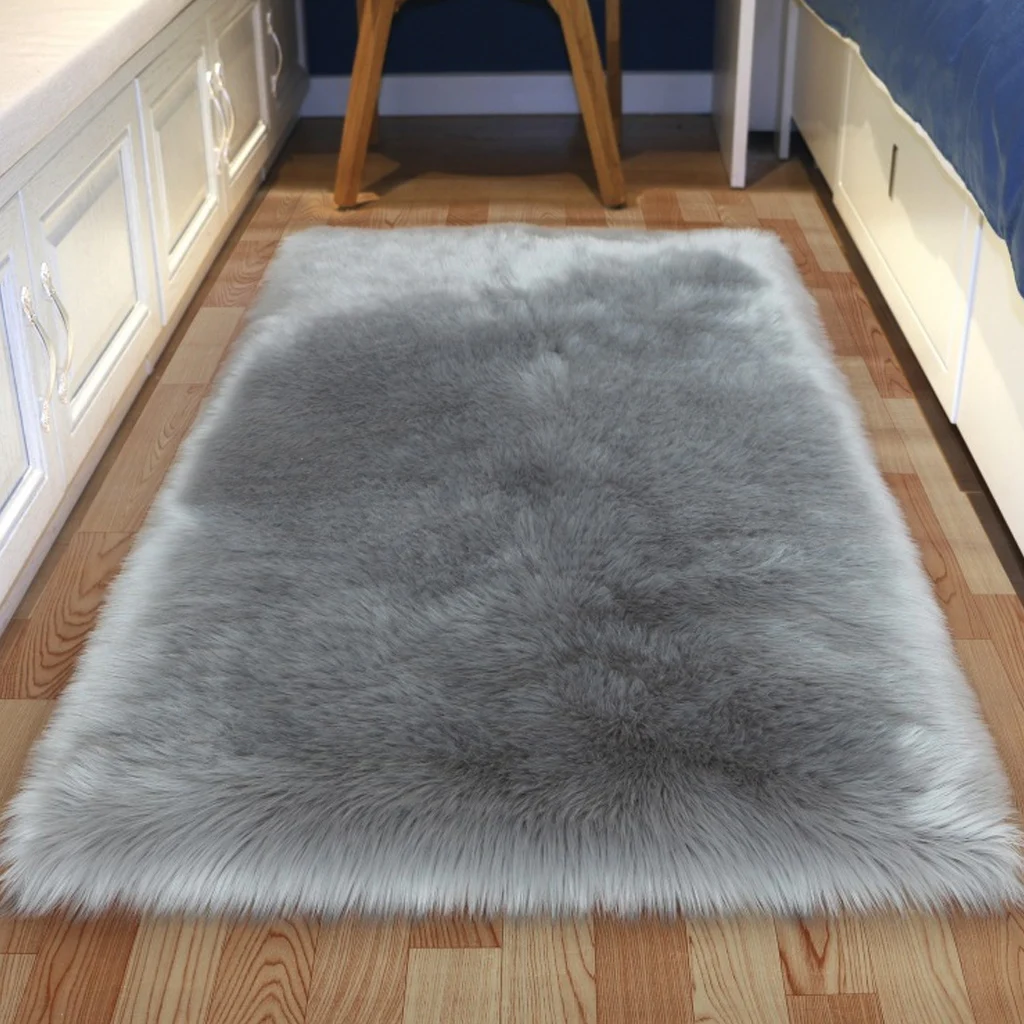 Искусственный шерстяной квадратный гарнир искусственный коврик для сиденья/ковер простой кожи мех простые пушистые коврики моющиеся домашний текстиль