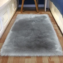Искусственный шерстяной квадратный гарнир искусственный коврик для сиденья/ковер простой кожи мех простые пушистые коврики моющиеся домашний текстиль