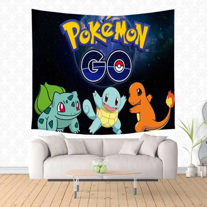 

Pokemon Go Wall Hanging Tapestry Home Decor Beach Towel Picnic Throw Rug Custom Blanket Drop Shipping