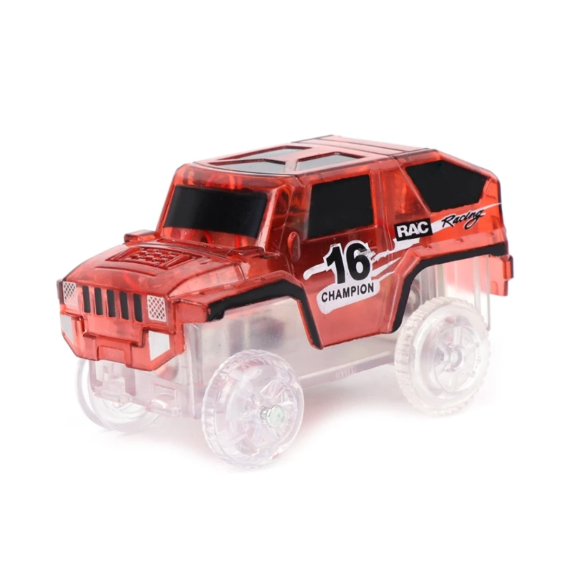 Coche de juguete LED para DIY pista mágica milagrosa brillante en Dark Bend Flex Racing Año Nuevo regalos de cumpleaños-