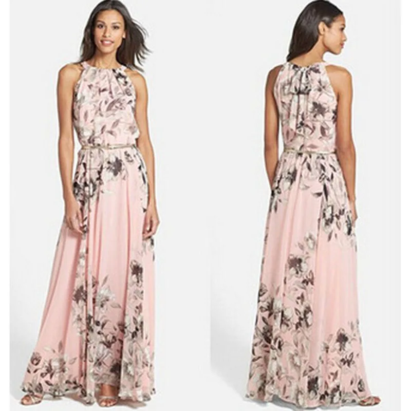 

Women 'S Green Floral Print Casual Short Sleeve A-Line Loose T-Shirt Dresses 2019 european Grand Prix Dress