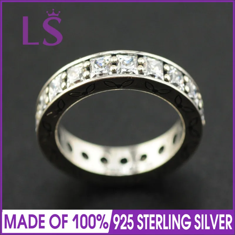

LS Hot Sale High Quality 100% Real 925 Sterling Silver Infinity Stackable Ring,Clear CZ for Woman Sterling Silver Fine Jewelry N
