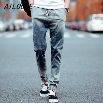

AILOOGE Mens Jeans 2017 Slim Male Jeans Casual Skinny Denim Biker Jeans Hiphop Pants Gradient Color New Brand High Quality