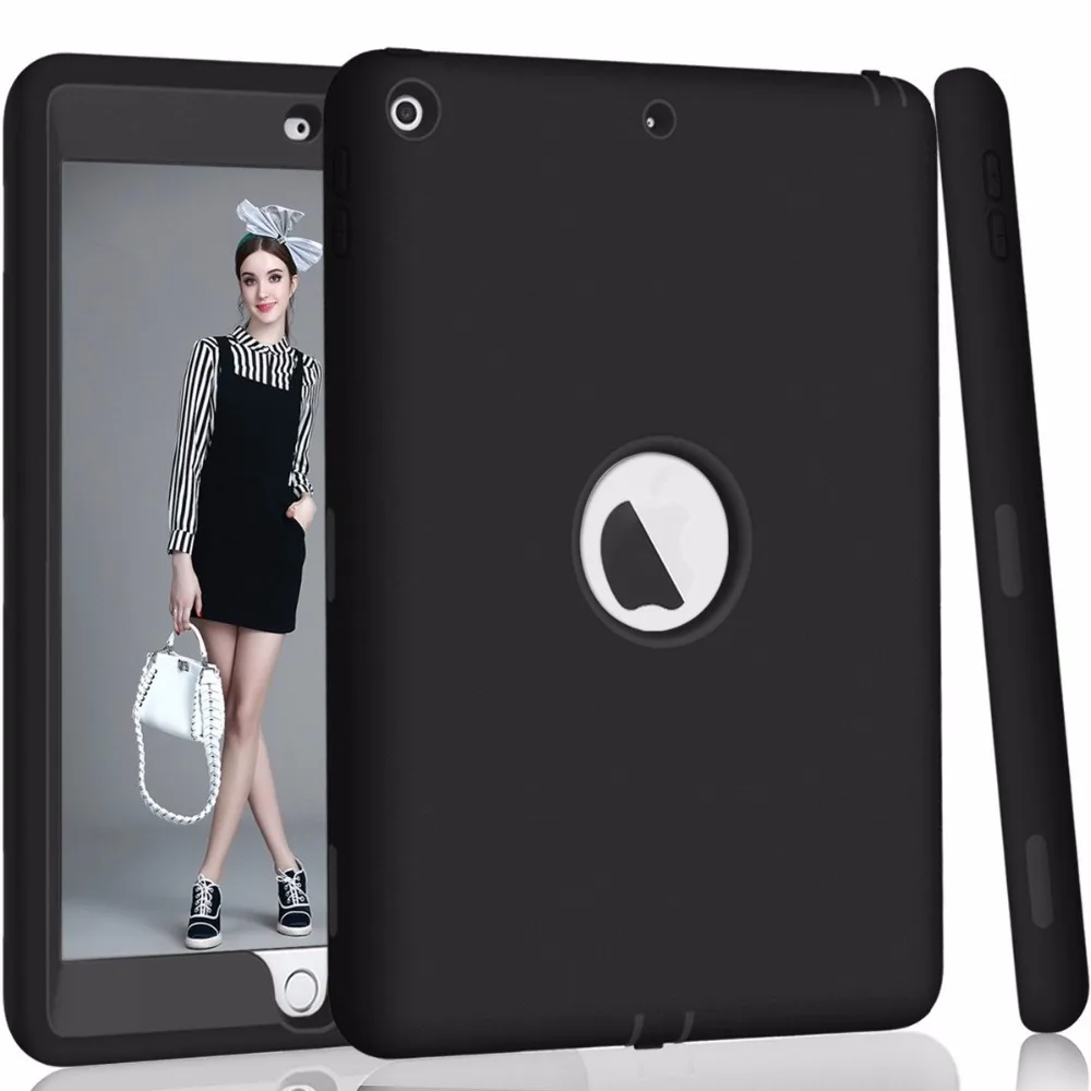 

For New iPad 9.7" 2017 Case Cover, High-Impact Shock Absorbent Dual Layer Silicone+Hard PC Bumper Protective Case A1822/A1823