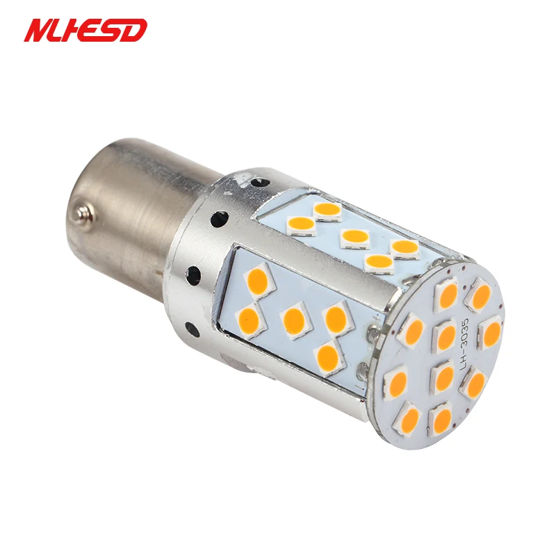 10 шт. BAU15S 1156 P21W PY21W светодиодный Canbus S25 3030 35SMD автоматический тормоз обратная лампа DRL задние парковочные огни желтого цвета/желтый белый