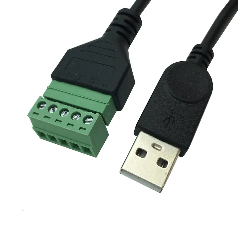 USB 2,0 Мужской Женский B Micro usb mini usb type-c до 5 Pin/Way Женский болт винтовой щит клеммы подключаемый кабель 0,3 м/30 см