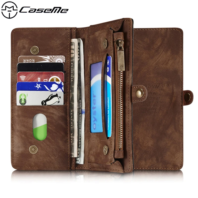 

For iPhone 7 Plus Cover 5.5 7Plus Leather Case Zipper Wallet Card Multifunction Magnetic Phone Back Cover for Apple iPhone7 Plus