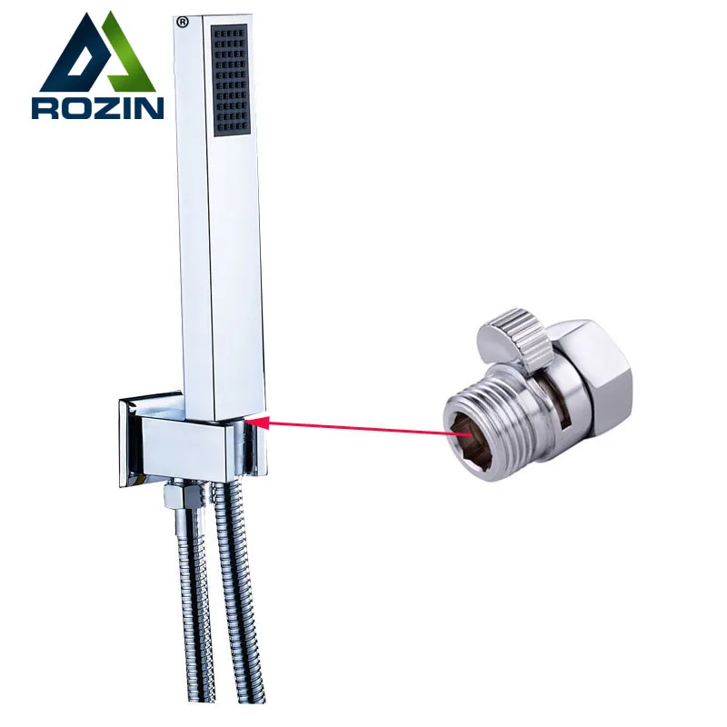 Luxury Free Dhipping Bathroom Handshower Wall Mounted Handheld Bracket Chrome Faucet Shut Off