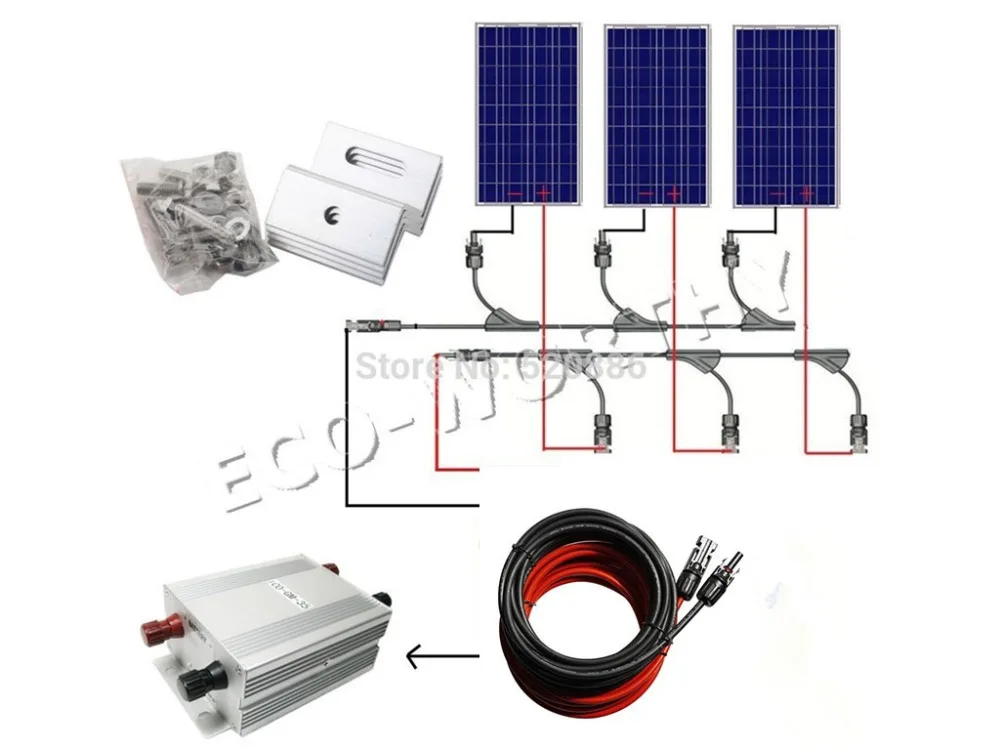 

300w Solar System Complete Kit 3pcs 100W Photovoltaic PV Solar Panel System Solar Module for RV Boat Car Home Solar System